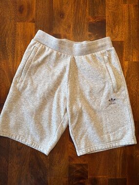 adidas Light Gray Trefoil Terry Athletic Shorts